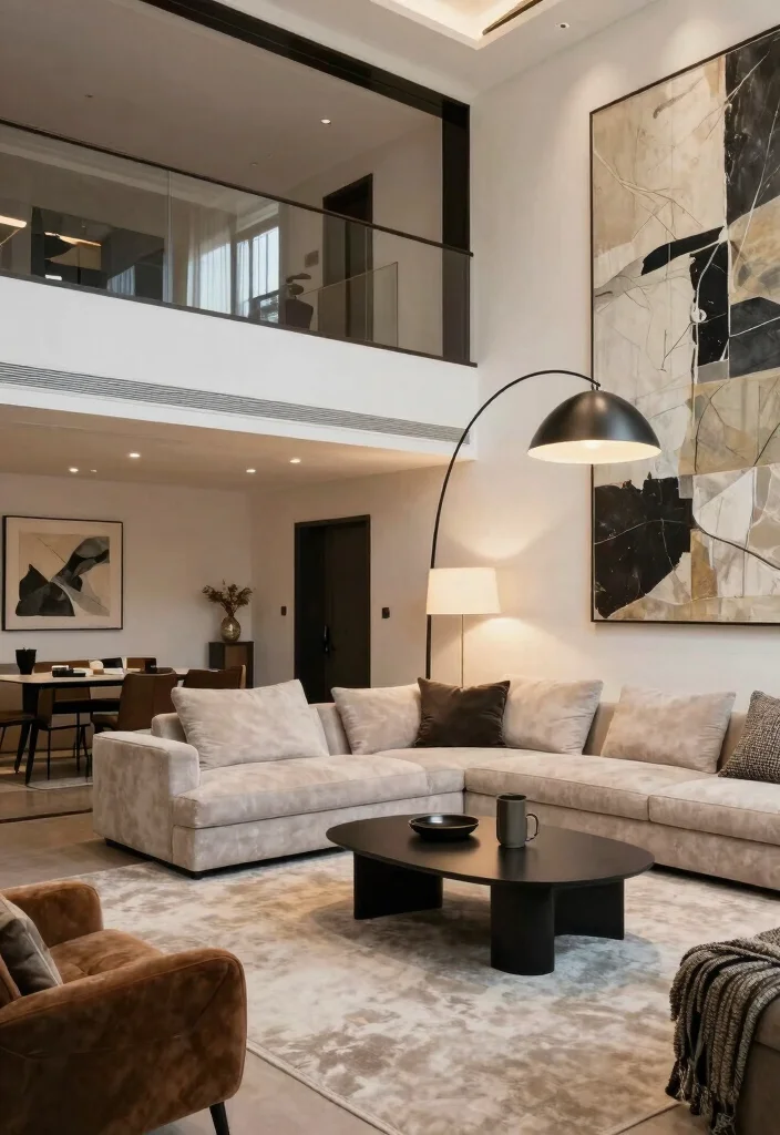 14 Arc Floor Lamp Ideas That Add Drama 32 14 Arc Floor Lamp Ideas That Add Drama - 12. The Art of Scale 1
