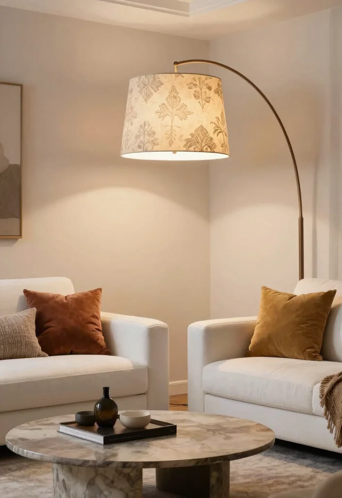 14 Arc Floor Lamp Ideas That Add Drama 15 14 Arc Floor Lamp Ideas That Add Drama - 5. Statement Shades 1