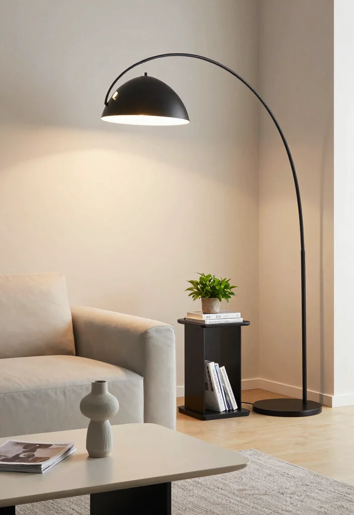 14 Arc Floor Lamp Ideas That Add Drama 26 14 Arc Floor Lamp Ideas That Add Drama - 6. Multi-Functional Design 1