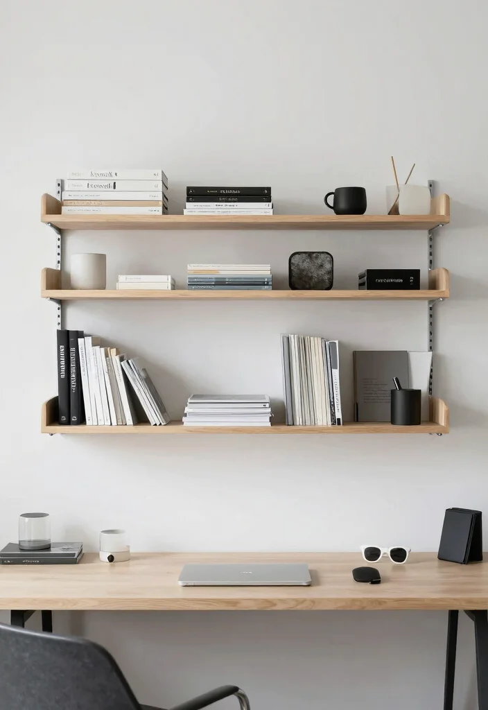 14 Architect Desk Setup Ideas That Look Professional 61 14 Architect Desk Setup Ideas That Look Professional - 11. Minimalist Wall Shelving 1