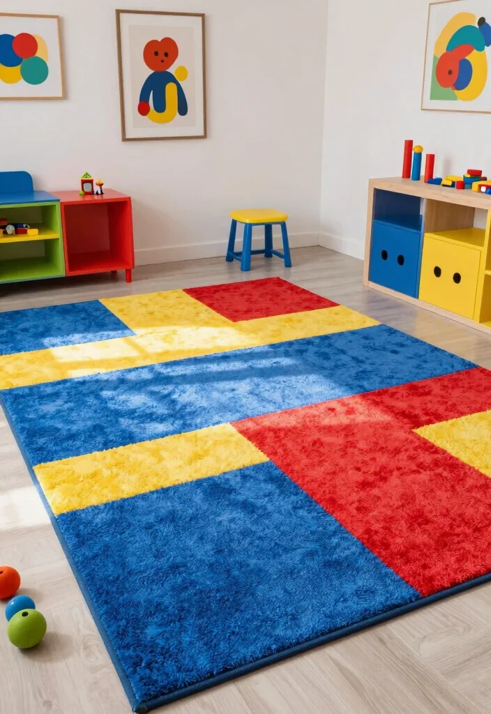 14 Flat Weave Rug Ideas That Feel Minimal & Modern 61 14 Flat Weave Rug Ideas That Feel Minimal & Modern - 11. Bold Color Blocks 1