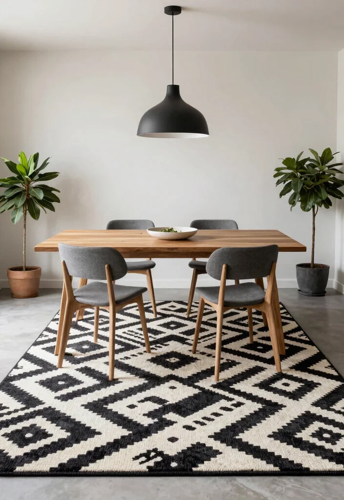 14 Flat Weave Rug Ideas That Feel Minimal & Modern 2 14 Flat Weave Rug Ideas That Feel Minimal & Modern - 2. Striking Geometric Patterns 1