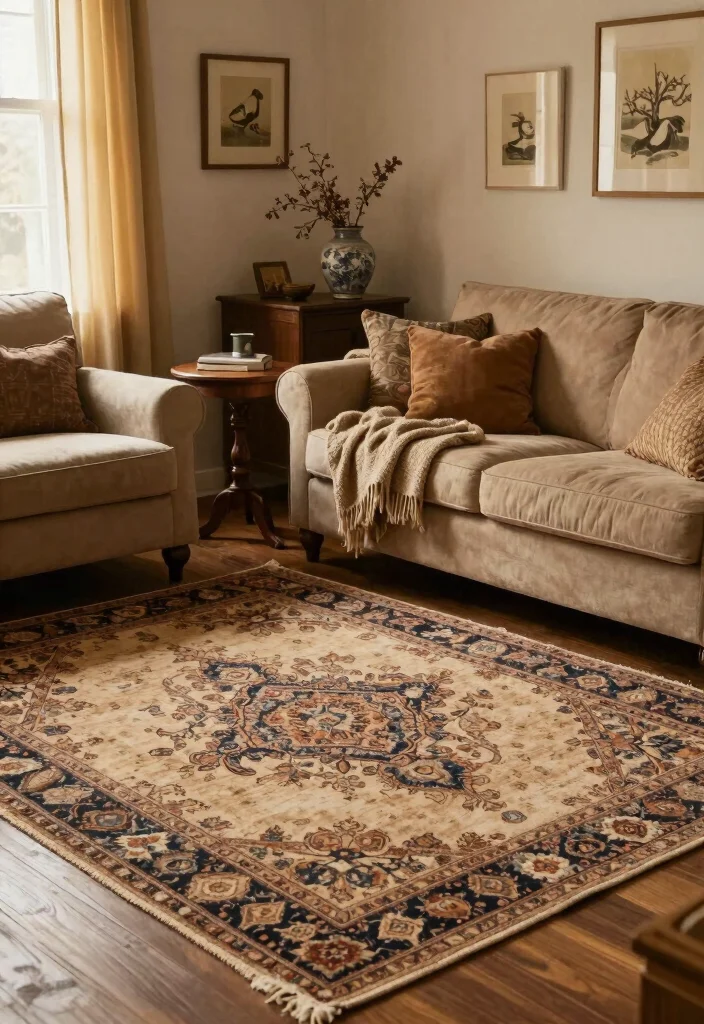 14 Flat Weave Rug Ideas That Feel Minimal & Modern 26 14 Flat Weave Rug Ideas That Feel Minimal & Modern - 6. Vintage-Inspired Designs 1