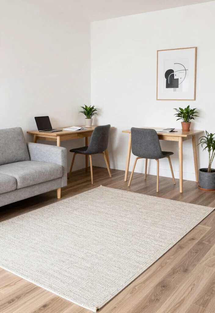 14 Flat Weave Rug Ideas That Feel Minimal & Modern 49 14 Flat Weave Rug Ideas That Feel Minimal & Modern - 9. Small Space Solution 1