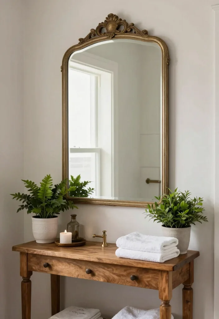 14 Guest Bathroom Mirror Ideas That Impress Visitors 41 14 Guest Bathroom Mirror Ideas That Impress Visitors - 11. Vintage Console Mirrors 1