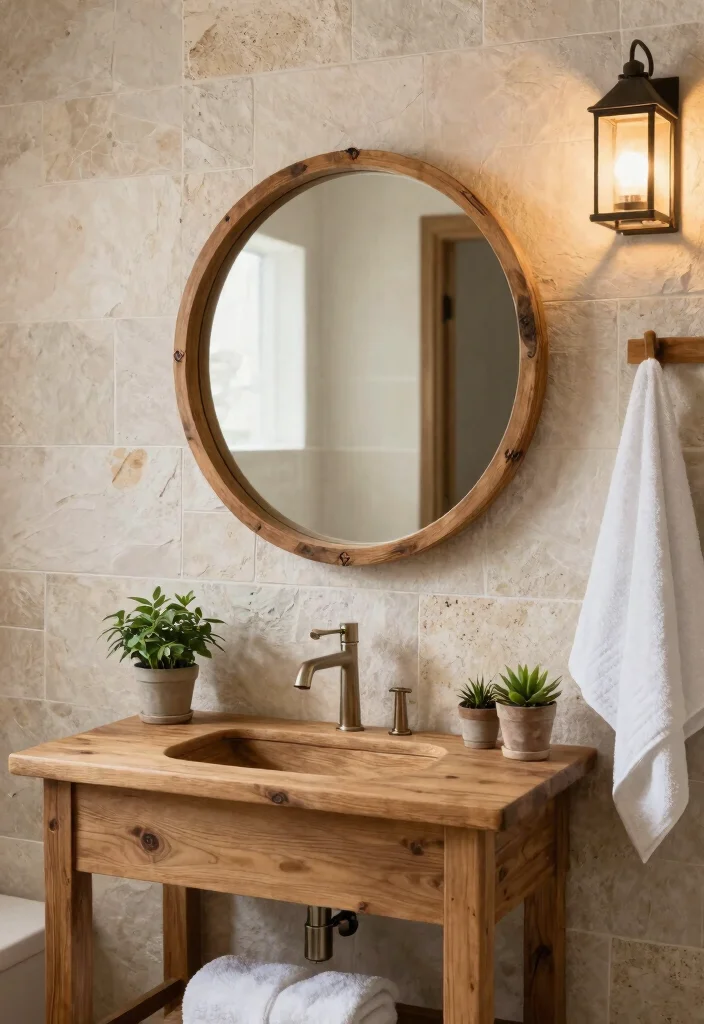 14 Guest Bathroom Mirror Ideas That Impress Visitors 2 14 Guest Bathroom Mirror Ideas That Impress Visitors - 2. Rustic Wooden Mirrors 1