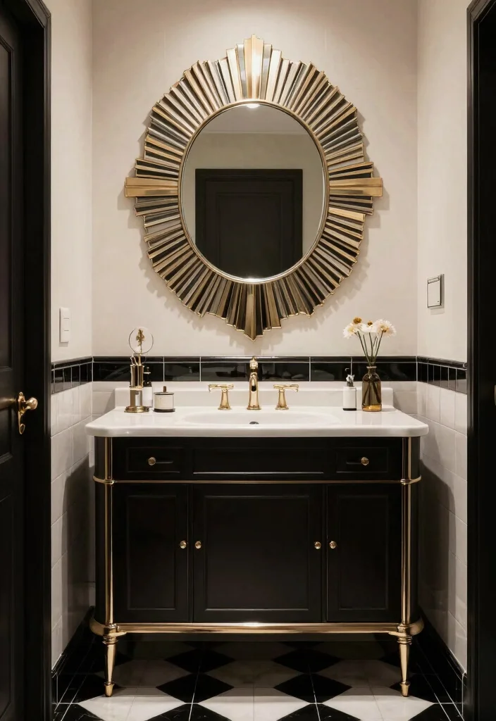 14 Guest Bathroom Mirror Ideas That Impress Visitors 26 14 Guest Bathroom Mirror Ideas That Impress Visitors - 6. Art Deco Mirrors 1