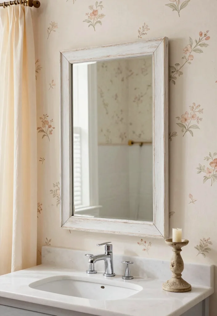 14 Guest Bathroom Mirror Ideas That Impress Visitors 28 14 Guest Bathroom Mirror Ideas That Impress Visitors - 8. Vintage Shabby Chic Mirrors 1