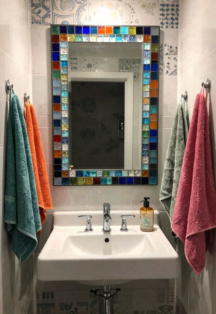 14 Guest Bathroom Mirror Ideas That Impress Visitors 29 14 Guest Bathroom Mirror Ideas That Impress Visitors - 9. Framed Mosaic Mirrors 1