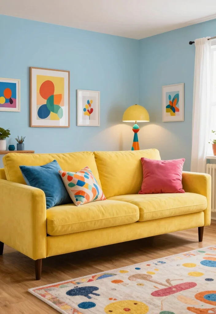 14 Lamp Behind Couch Ideas That Look Designer Approved 24 14 Lamp Behind Couch Ideas That Look Designer Approved - 4. Playful and Colorful 1