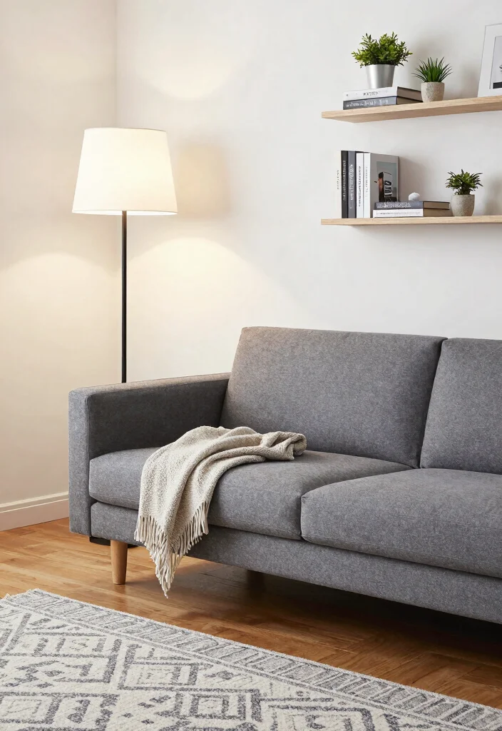 14 Lamp Behind Couch Ideas That Look Designer Approved 25 14 Lamp Behind Couch Ideas That Look Designer Approved - 5. Floor Lamps with Shelves 1