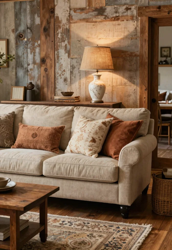 14 Lamp Behind Couch Ideas That Look Designer Approved 38 14 Lamp Behind Couch Ideas That Look Designer Approved - 8. Rustic Farmhouse Charm 1
