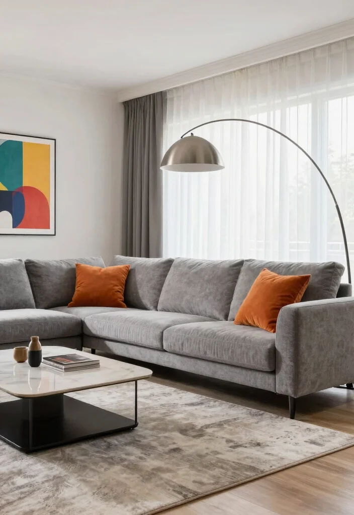 14 Lamp Behind Couch Ideas That Look Designer Approved 49 14 Lamp Behind Couch Ideas That Look Designer Approved - 9. Stylish Arc Lamps 1