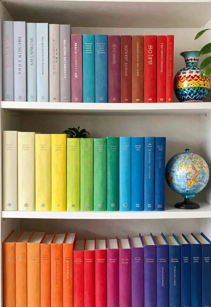 14 Living Room Decor Bookshelf Ideas That Elevate Instantly - 1. Embrace Colorful Book Spines 1