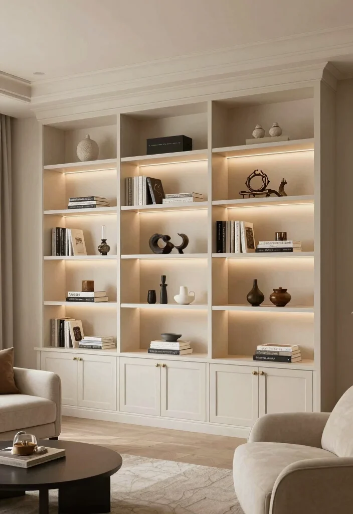 14 Living Room Decor Bookshelf Ideas That Elevate Instantly - 11. Custom Built-Ins 1