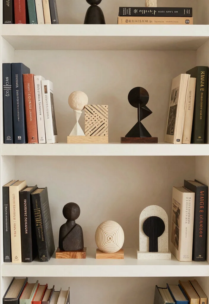 14 Living Room Decor Bookshelf Ideas That Elevate Instantly - 12. Use Bookends Creatively 1