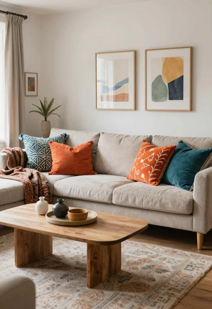 14 Living Room Unit Ideas That Blend Style & Function 54 14 Living Room Unit Ideas That Blend Style & Function - 14. Colorful Throw Pillows and Blankets 1