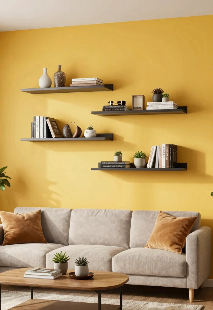 14 Living Room Unit Ideas That Blend Style & Function 2 14 Living Room Unit Ideas That Blend Style & Function - 2. Floating Shelves 1