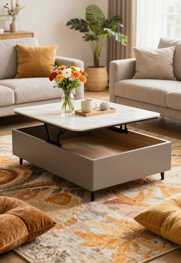 14 Living Room Unit Ideas That Blend Style & Function 37 14 Living Room Unit Ideas That Blend Style & Function - 7. Hidden Storage Coffee Table 1