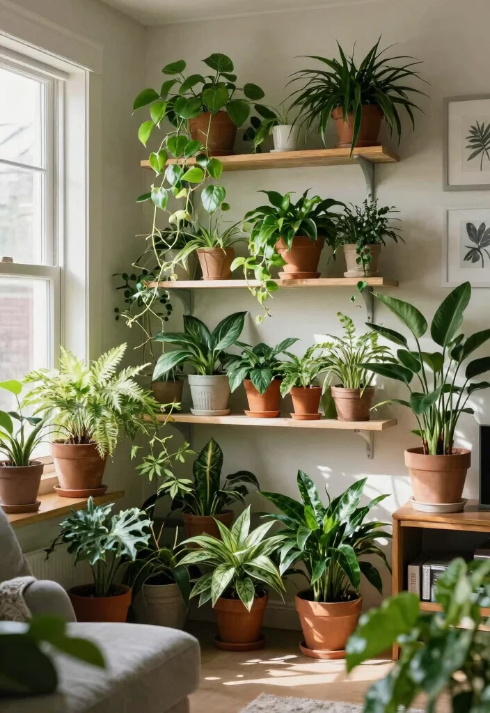 14 Living Room Unit Ideas That Blend Style & Function 38 14 Living Room Unit Ideas That Blend Style & Function - 8. Potted Plants and Vertical Gardens 1