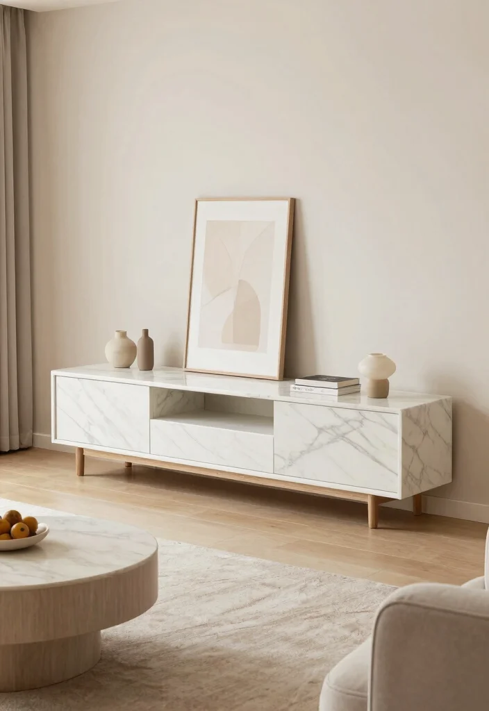 14 Marble TV Unit Ideas With Luxe Appeal - 11. Elegant Color Palettes 1