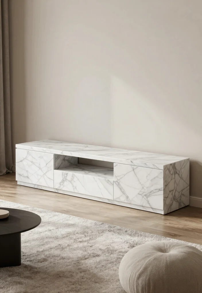 14 Marble TV Unit Ideas With Luxe Appeal - 12. Geometric Designs 1