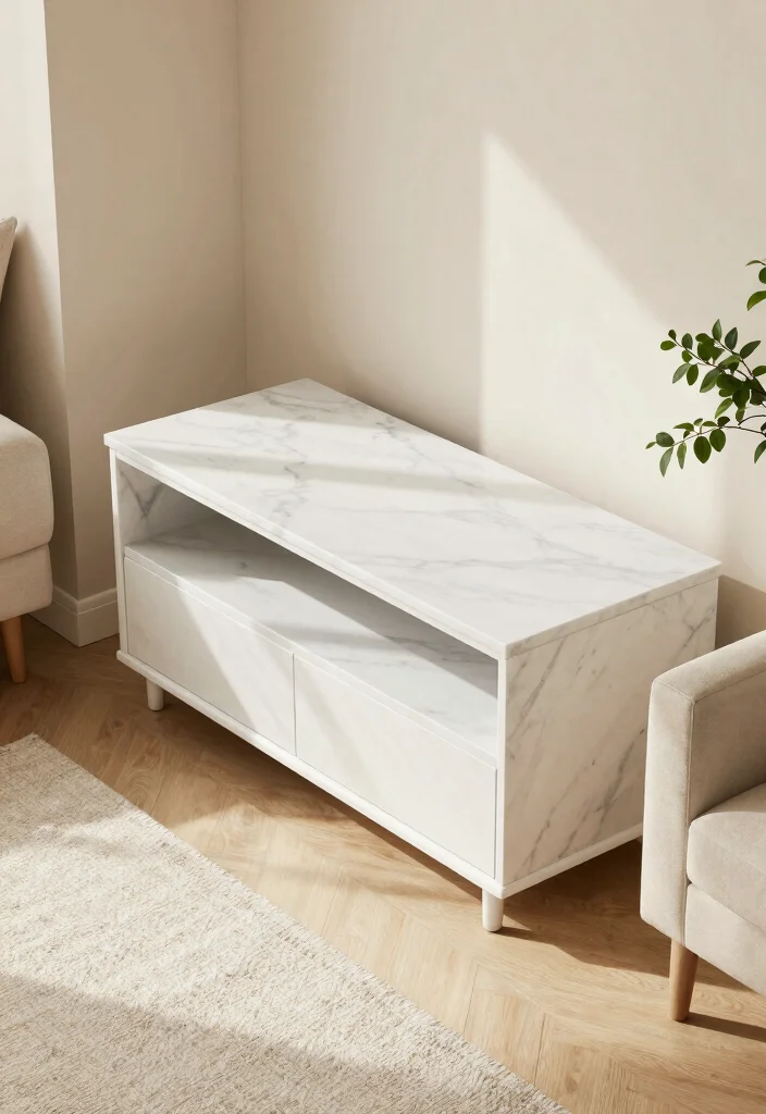 14 Marble TV Unit Ideas With Luxe Appeal - 4. Corner Marble Units 1