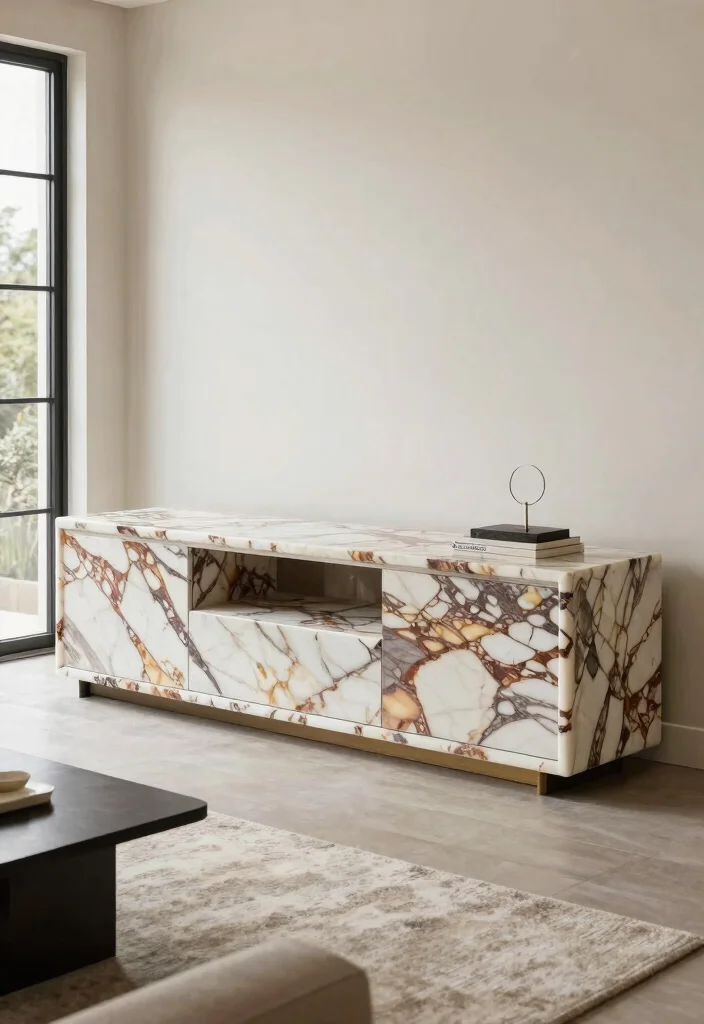 14 Marble TV Unit Ideas With Luxe Appeal - 5. Custom Marble Designs 1