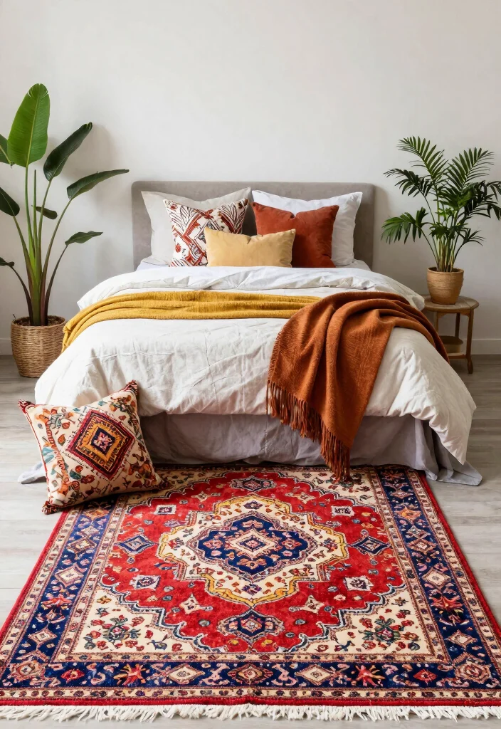 14 Persian Rug Bedroom Aesthetic Ideas With Luxe Charm - 14. Seasonal Decor Changes 1