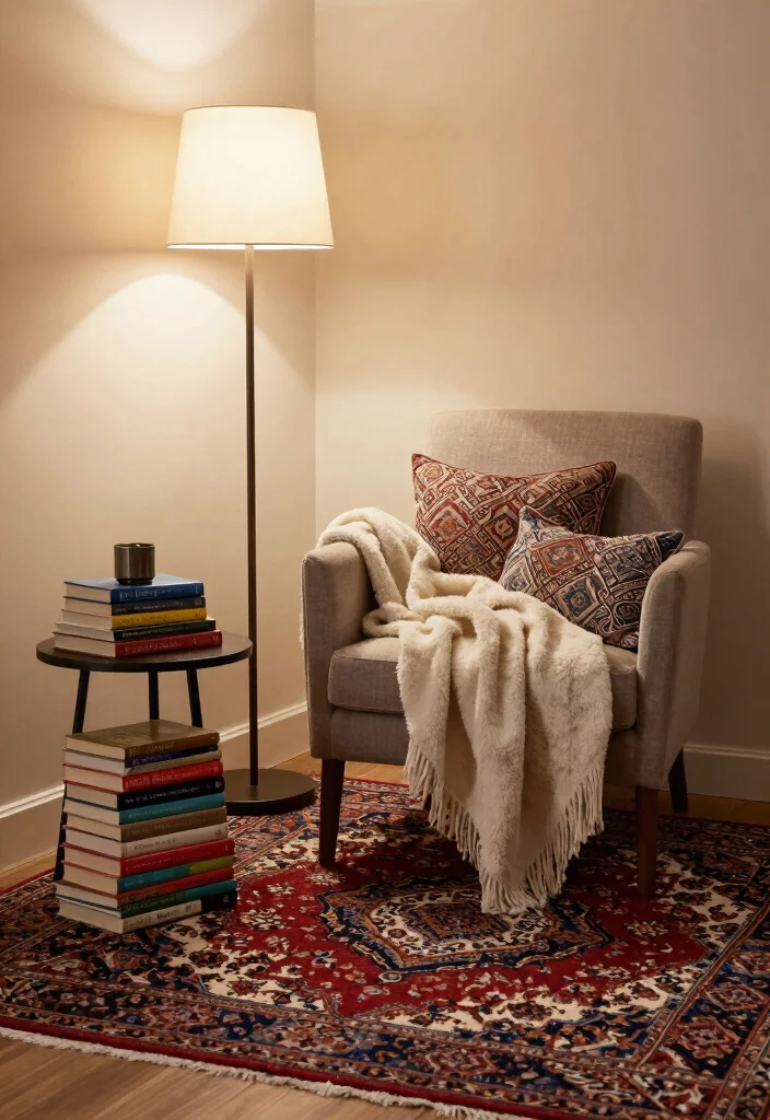 14 Persian Rug Bedroom Aesthetic Ideas With Luxe Charm - 6. Cozy Reading Nook 1
