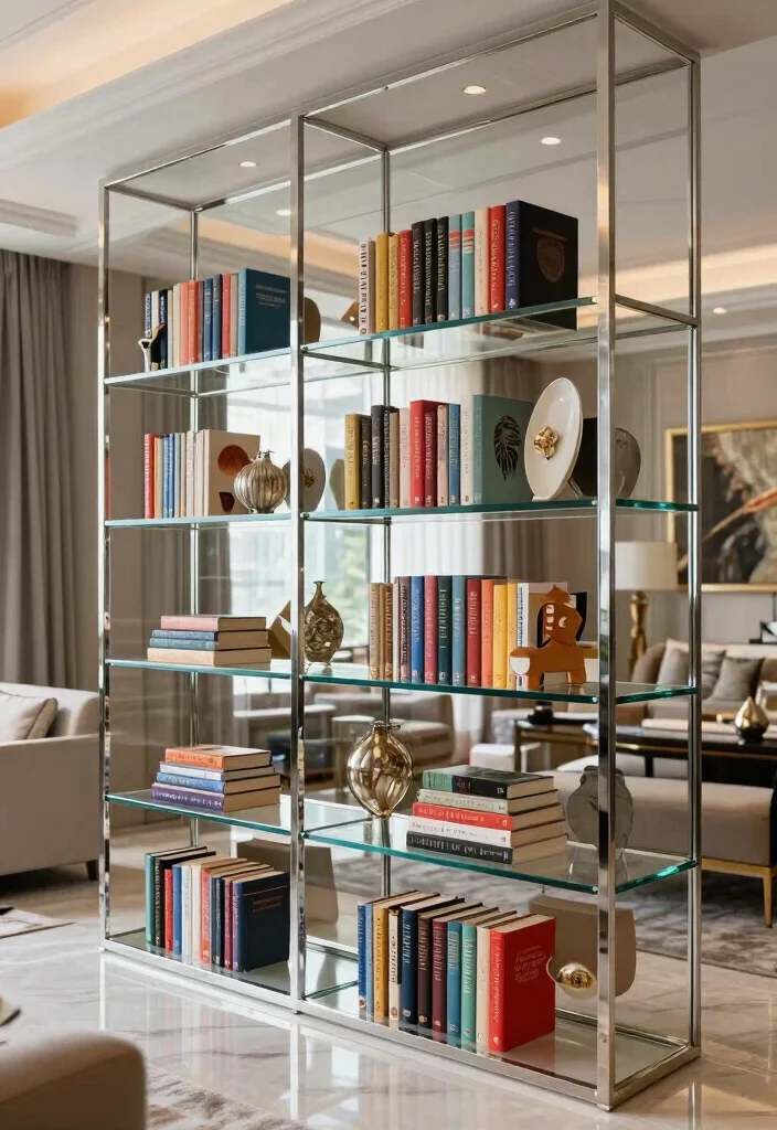 14 Small Space Bookshelf Ideas That Maximize Every Inch - 13. Glass Bookshelves for Elegance 1