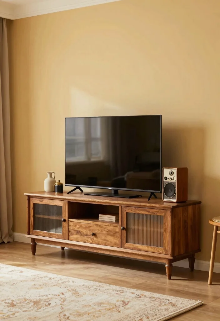 14 Tall TV Unit Ideas That Make a Statement 41 14 Tall TV Unit Ideas That Make a Statement - 11. Vintage-inspired Units 1