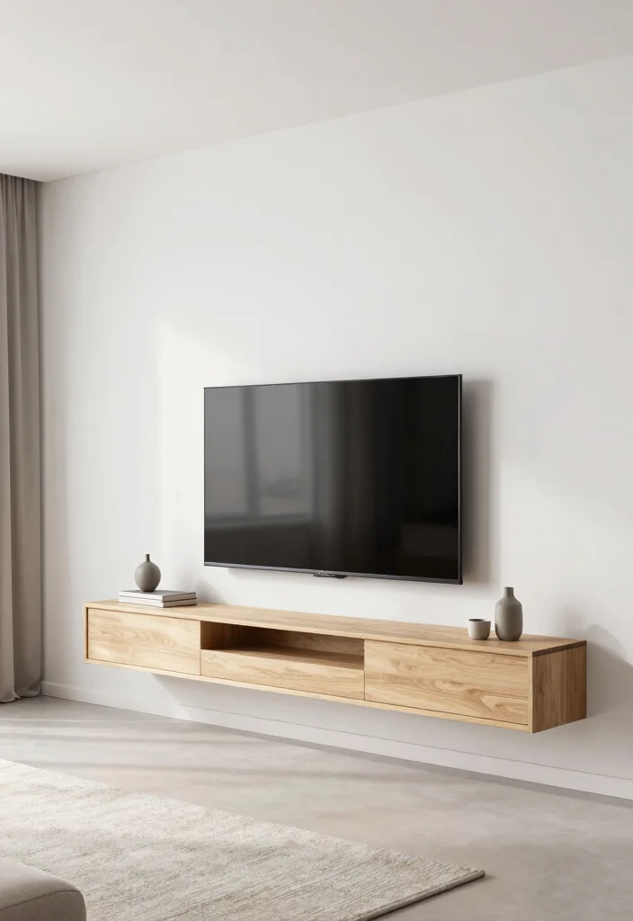 14 Tall TV Unit Ideas That Make a Statement 15 14 Tall TV Unit Ideas That Make a Statement - 5. Floating Tall Units 1