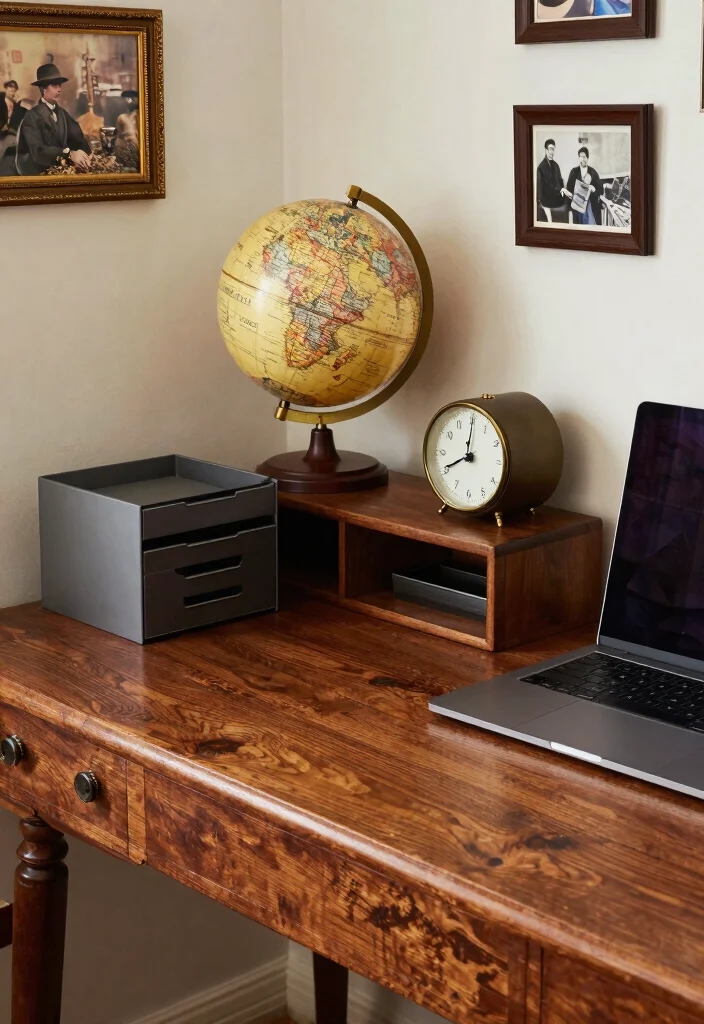 15 Aesthetic Desk Setup 2026 Trending Ideas That Look Pinterest Worthy 15 15 Aesthetic Desk Setup 2026 Trending Ideas That Look Pinterest Worthy - 5. Vintage Charm with Modern Touches 1