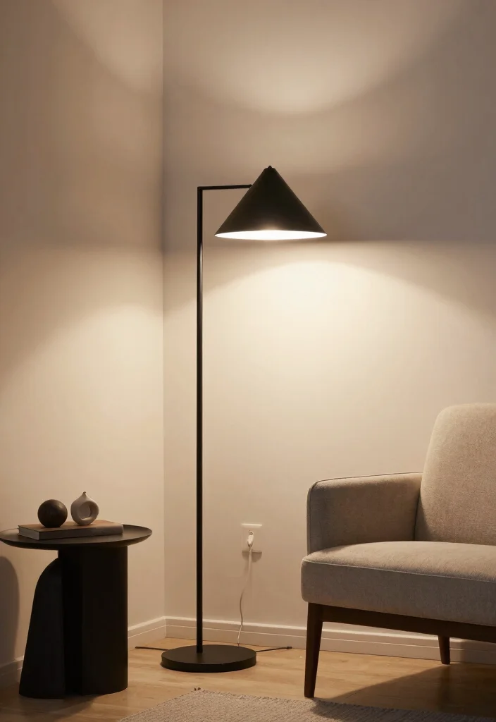 15 Black Floor Lamp Ideas That Feel Bold & Sleek 51 15 Black Floor Lamp Ideas That Feel Bold & Sleek - 11. The Corner Lamp: Maximizing Space 1