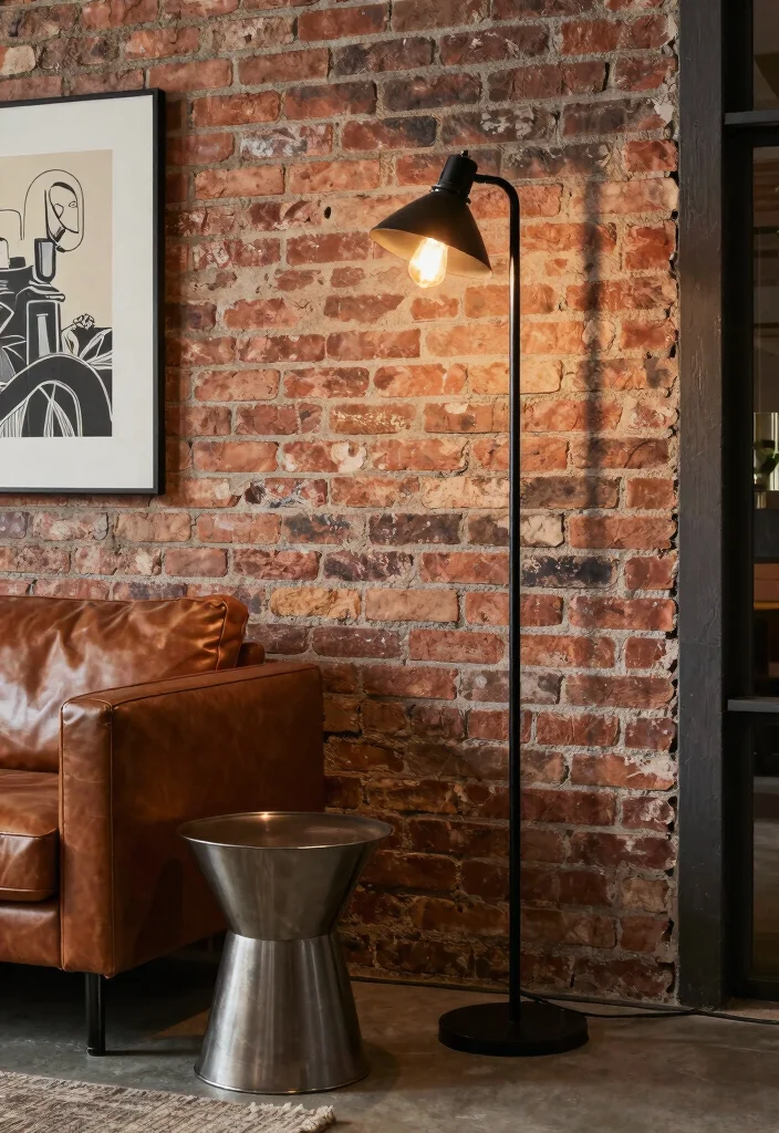 15 Black Floor Lamp Ideas That Feel Bold & Sleek 36 15 Black Floor Lamp Ideas That Feel Bold & Sleek - 6. The Industrial Style: Edgy and Unique 1