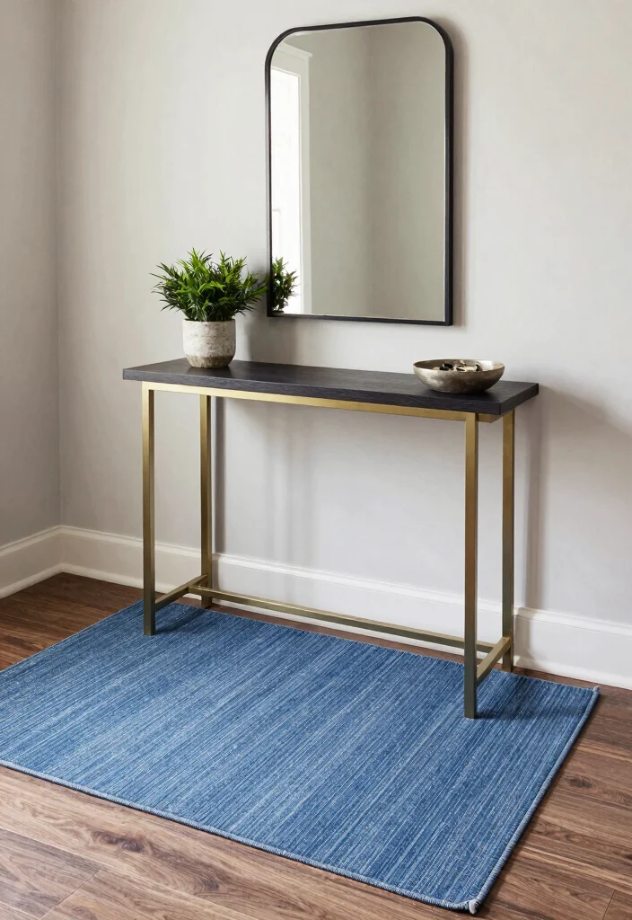 15 Blue Jean Rug Ideas With Casual Cool Vibes 42 15 Blue Jean Rug Ideas With Casual Cool Vibes - 12. Seamless Entryway Style 1