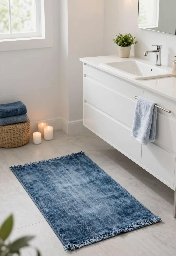 15 Blue Jean Rug Ideas With Casual Cool Vibes 64 15 Blue Jean Rug Ideas With Casual Cool Vibes - 14. Eco-Chic Bathroom Rugs 1