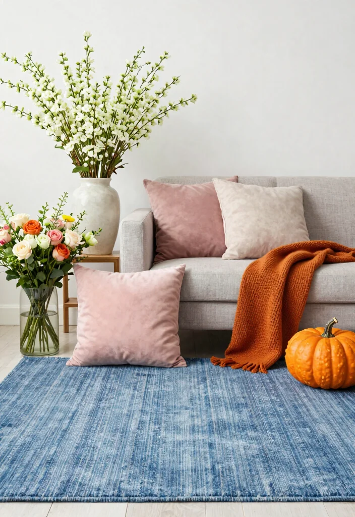 15 Blue Jean Rug Ideas With Casual Cool Vibes 65 15 Blue Jean Rug Ideas With Casual Cool Vibes - 15. Seasonal Switch-Ups 1