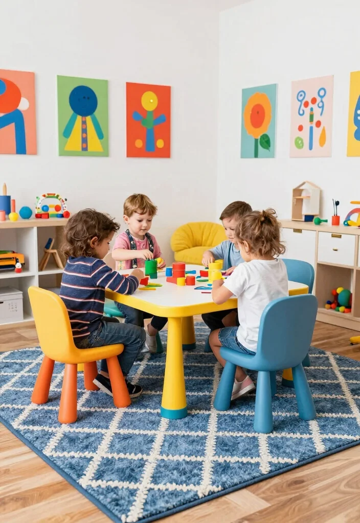 15 Blue Jean Rug Ideas With Casual Cool Vibes 16 15 Blue Jean Rug Ideas With Casual Cool Vibes - 6. Playful Patterns 1