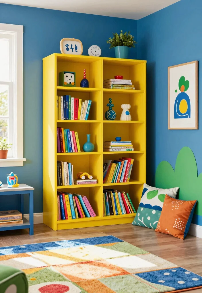 15 Boys Room Bookshelf Ideas That Feel Cool & Practical 39 15 Boys Room Bookshelf Ideas That Feel Cool & Practical - 9. Colorful Bookshelves: A Splash of Fun 1