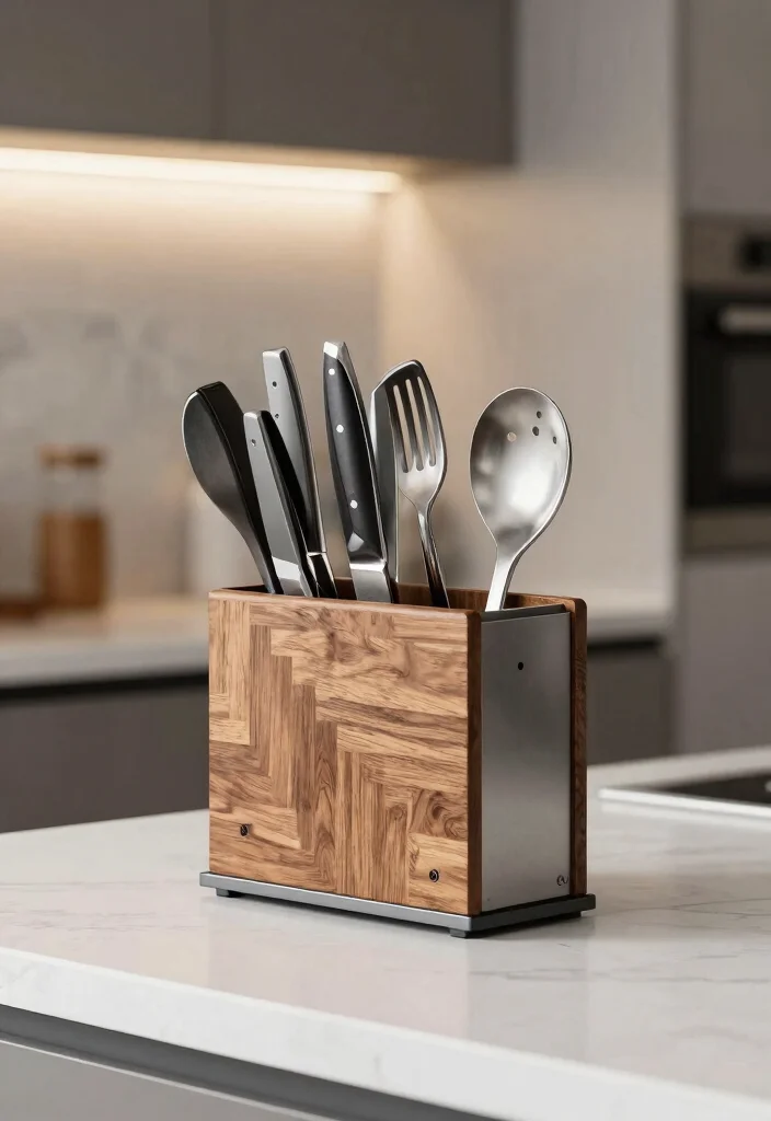 15 Cutlery Unit Design Modern Ideas That Organize Beautifully - 11. Multi-Function Storage Blocks 1