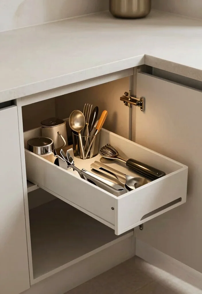 15 Cutlery Unit Design Modern Ideas That Organize Beautifully - 5. Built-In Cutlery Trays 1