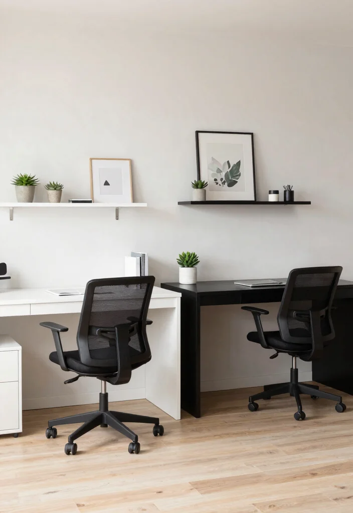 15 Dual Desk Setup Ideas for Maximum Productivity - 1. Minimalist Modern Duo 1