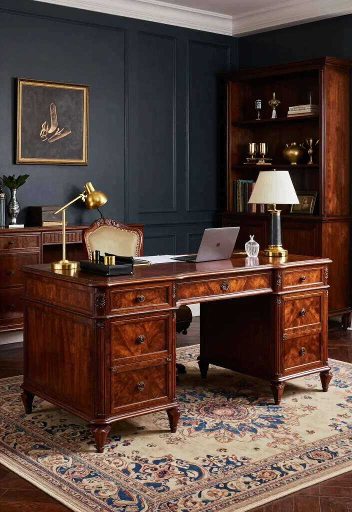 15 Dual Desk Setup Ideas for Maximum Productivity - 10. Classic Elegance 1