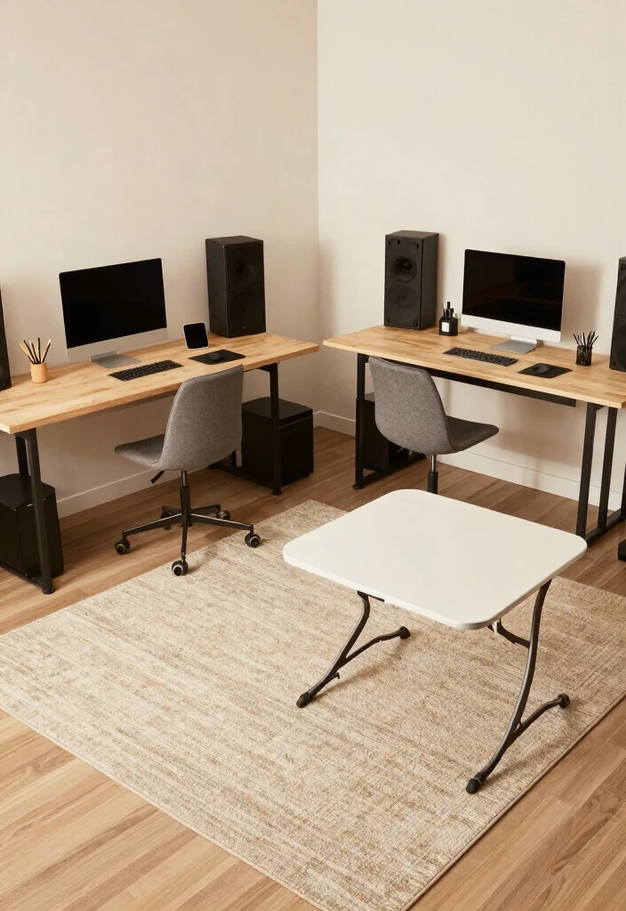15 Dual Desk Setup Ideas for Maximum Productivity - 14. Multipurpose Studio 1
