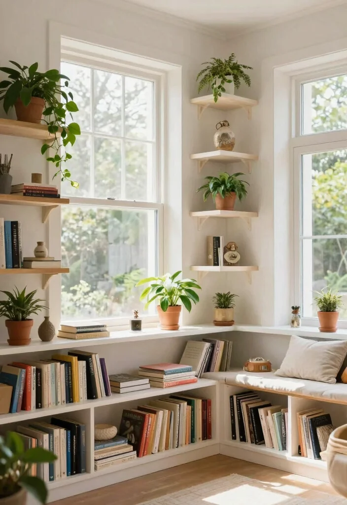 15 In Wall Bookshelf Ideas That Save Space Beautifully 30 15 In Wall Bookshelf Ideas That Save Space Beautifully - 10. Creative Use of Space Under Windows 1
