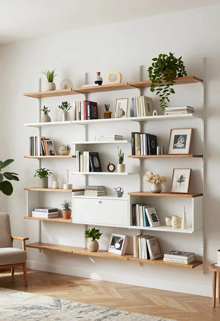 15 In Wall Bookshelf Ideas That Save Space Beautifully 17 15 In Wall Bookshelf Ideas That Save Space Beautifully - 7. Modular Shelving for Flexibility 1