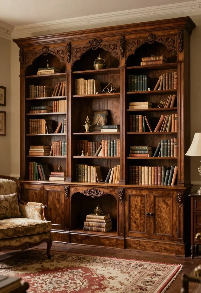 15 In Wall Bookshelf Ideas That Save Space Beautifully 28 15 In Wall Bookshelf Ideas That Save Space Beautifully - 8. Vintage Style In-Wall Bookshelves 1