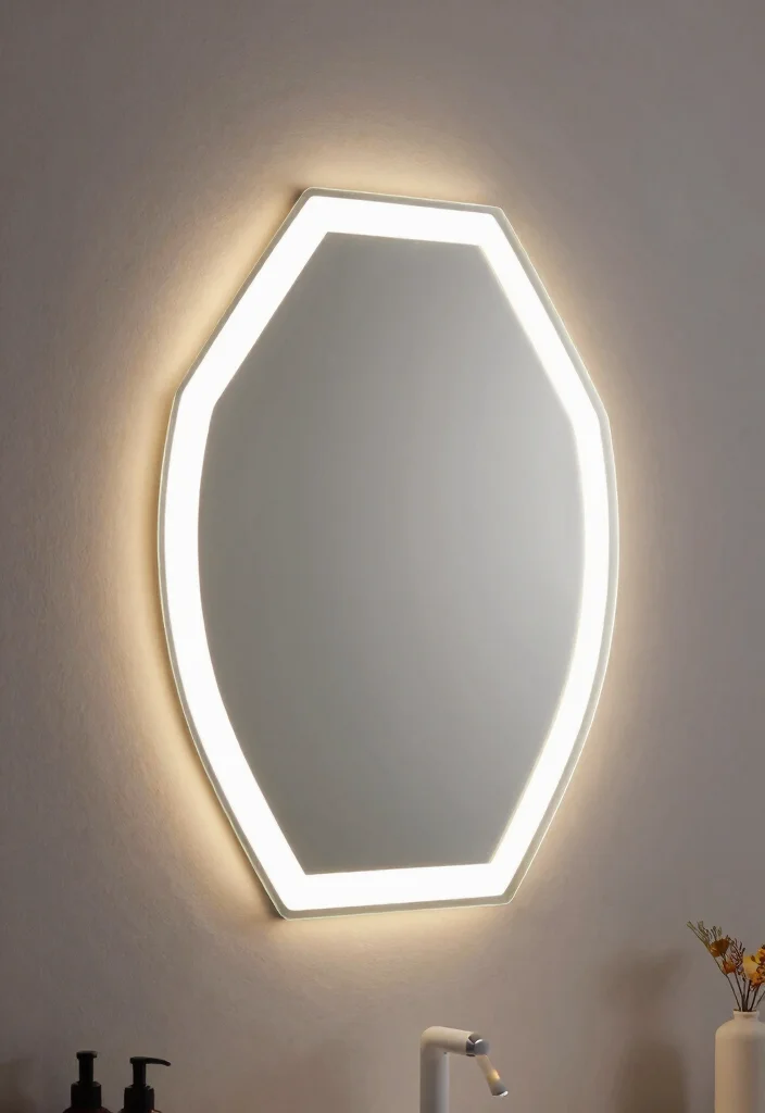 15 LED Light Mirror Bathroom Ideas That Glow Beautifully 36 15 LED Light Mirror Bathroom Ideas That Glow Beautifully - 6. Artistic Designs 1